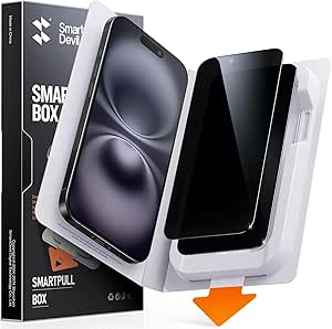 SMARTDEVIL 2 Pack for iPhone 16 Privacy Screen Protector, Anti-Spy 9H Aluminosilicate Glass, Military-Grade Protection, Bubble-Free Application with SmartPull Box