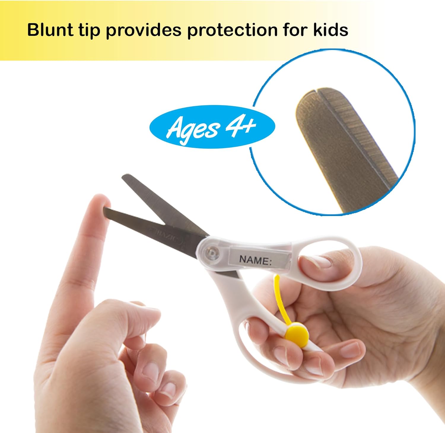 BAZIC Products Training Scissors 5" School Student Safety Scissor w/Name Tag, Safe Blunt Tip Stainless Steel Craft Cutting Tool for Pre-School, 24-Pack