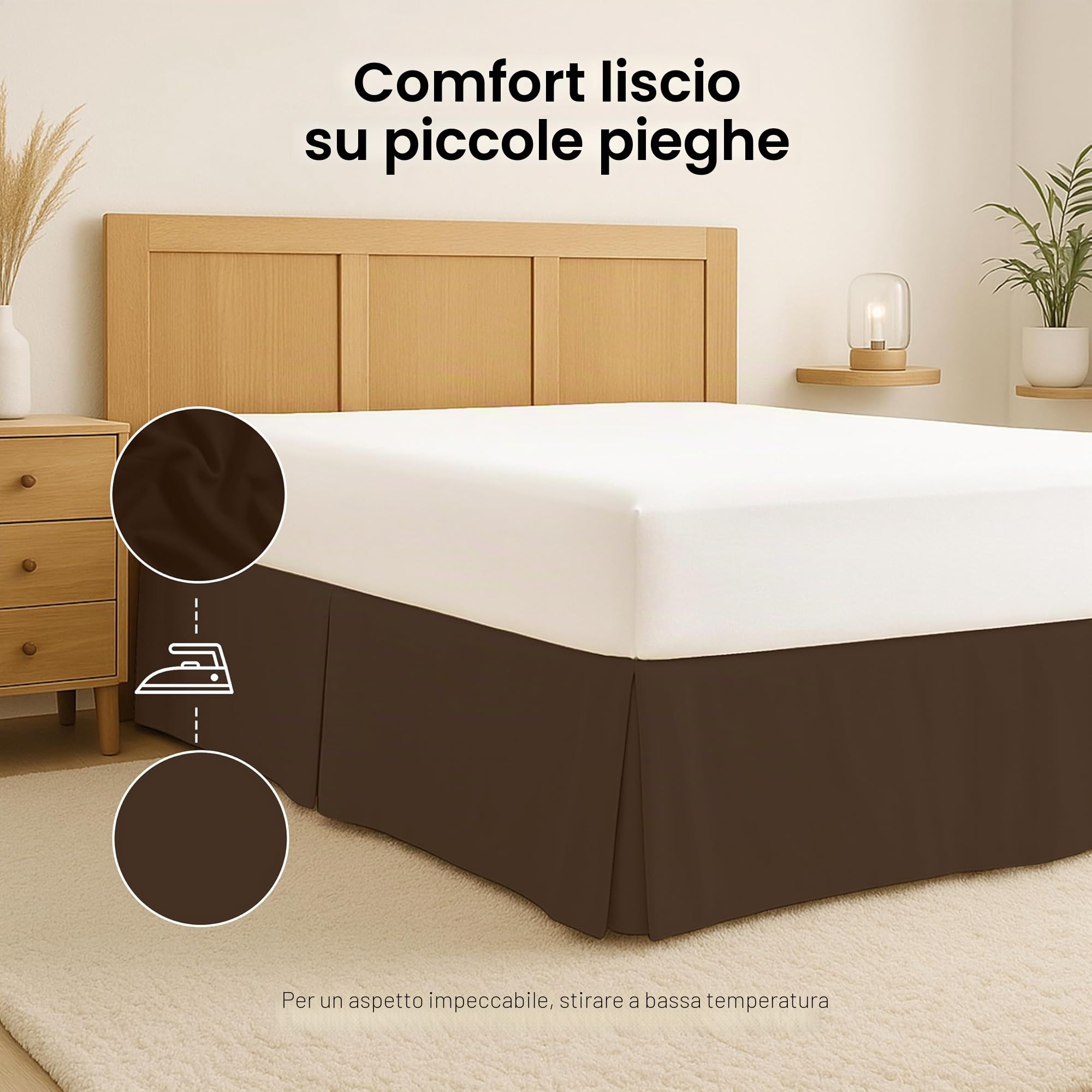 Utopia Bedding Mantovana giroletto matrimoniale, morbida con volant quadruple plissettato, facile da montare, con caduta su misura da 40 cm, qualità alberghiera, resistente al restringimento e allo
