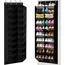 Large Over The Door Shoe Organizer Storage - 10 Tiers Hanging Shoe Organizer Rack with Heavy-Duty 600D Oxford Fabric Material, Widened and Deep Pockets - Fit The Family's Sneakers, Boots, Heels, Black