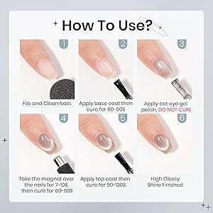SUPWEE Moonlight Cat Eye Gel Nail Polish 10ml Silk Magnetic Nail Polish Glass Cateye Gel Polish with Magnetic Stick Soak Off UV LED Nail Lamp Nail Art Manicure Salon Home DIY 001, Gray