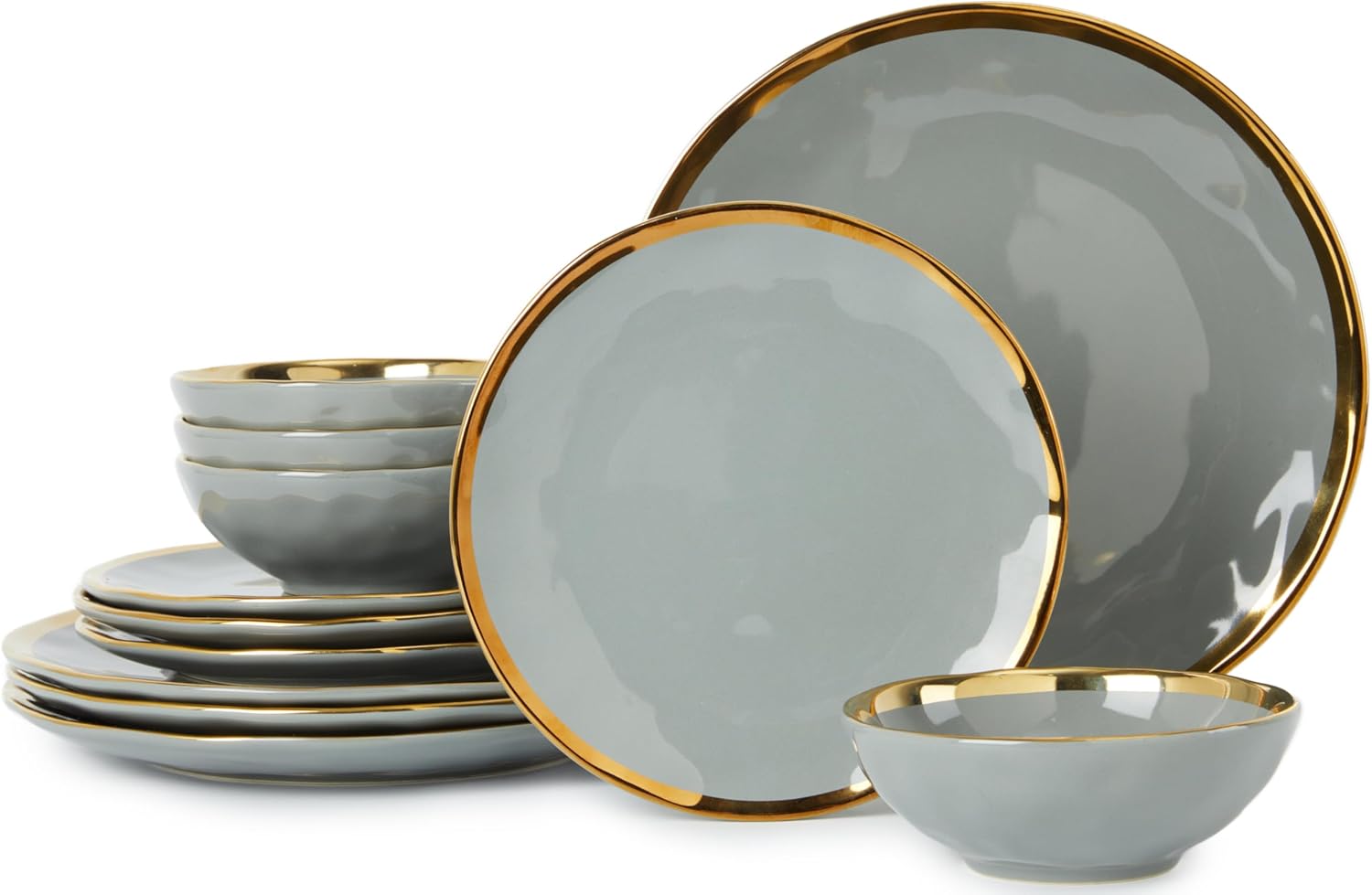 Grey and gold china dinnerware