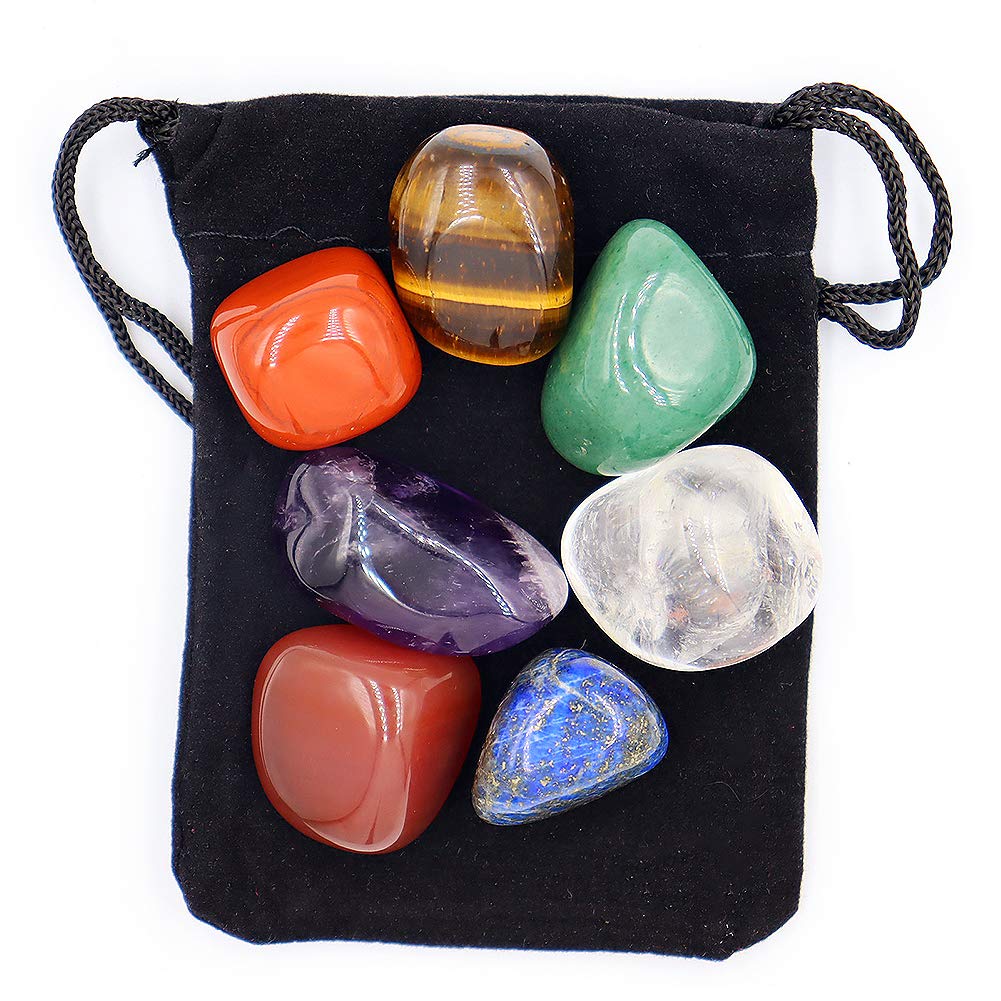 Chakra Stones Set, Crystal Collection Seven Stones, Reiki Crystals for Meditation, Chakra Balance or Ritual (7 Pcs Set)