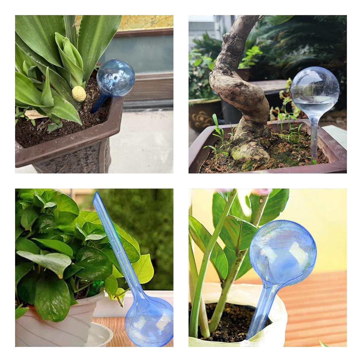 Lot de 18 boules d'irrigation pour plantes, petites plantes, 13 x 5 cm, boules d'irrigation, boules d'irrigation, pour l'intérieur et l'extérieur, vert + transparent