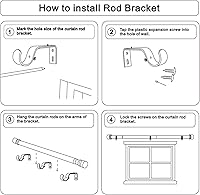 Vista 7 de Cortineros para ventanas de 16 a 88 pulgadas, longitud ajustable, 1 pulgada de diámetro, cortinero con remates de aluminio, níquel cepillado