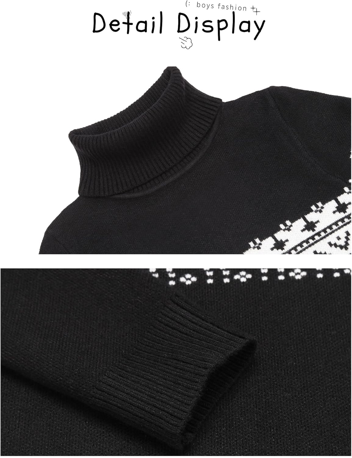 Arshiner Boy's Ribbed Turtleneck Cable Knitted Sweater Slim Fit Pullover Sweater for Kids 4-13 Years - Image 6