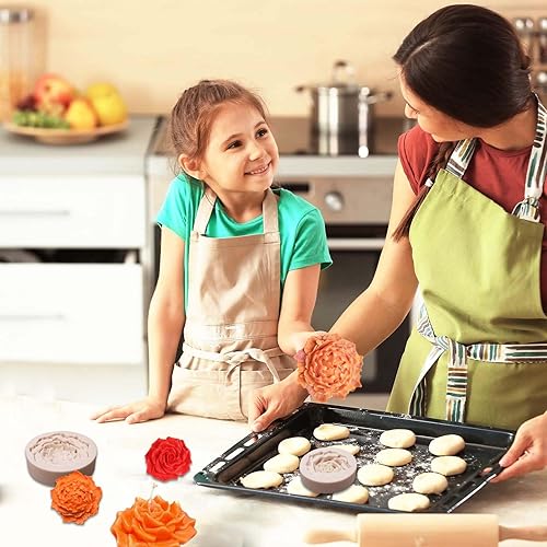 Miniatura 4 de Muyulin Molde de vela de peonía de flores grandes 3D, 2 paquetes de moldes de silicona de chocolate rosa para decoración de pasteles, fondant de