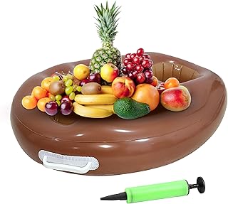Generic Soporte flotante para bebidas para piscina, 9 agujeros, bandeja con bomba, organizador de bebidas grande para terraza, playa, diseño mejorado para diversión en piscinas, natación, picnic