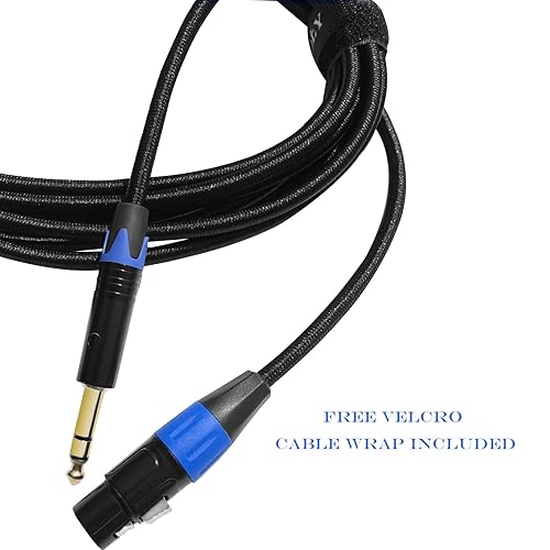 Miniatura 6 de JOMLEY Cable XLR hembra a 14, 14 (0.250in) TRS a XLR hembra cable de micrófono equilibrado de nailon trenzado XLR a 14 cable de conexión de 3 pines