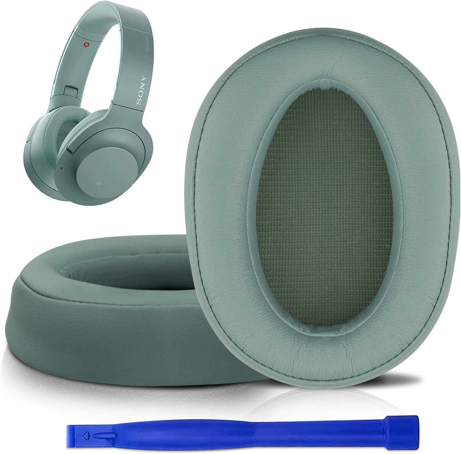 SOULWIT Ear Pads Cushions Replacement, Earpads Compatible with Sony WH-H900N (h.Ear on 2 Wireless) & MDR 100ABN (h.Ear on Wireless) Noise Canceling Over-Ear Headphones - Green