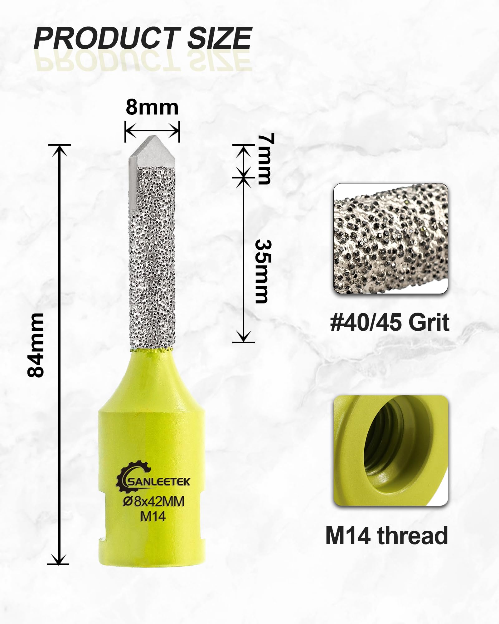 Diamant Mörtel Bohrer - 2Stück Diamant Mörtelfräser mit Hartmetallkopf Positionierung für Mörtelentfernung und Ausfugen von Mauerwerk Entfernung von Steinen und Ziegeln 8mm x 42mm