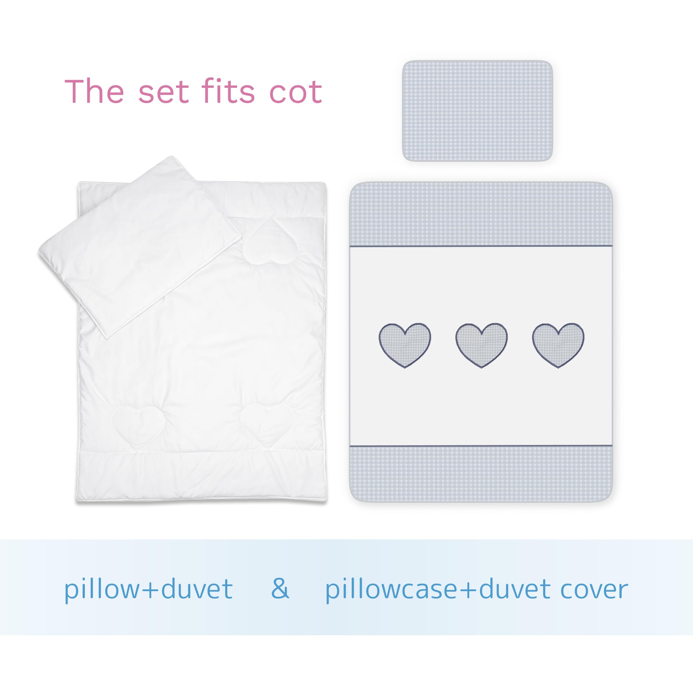 Baby Comfort 4 Piece Toddler Kids Cot Bed Set 120x90 cm Duvet Pillow Duvet Cover Pillowcase 12M+ (It's a Boy) — view 35
