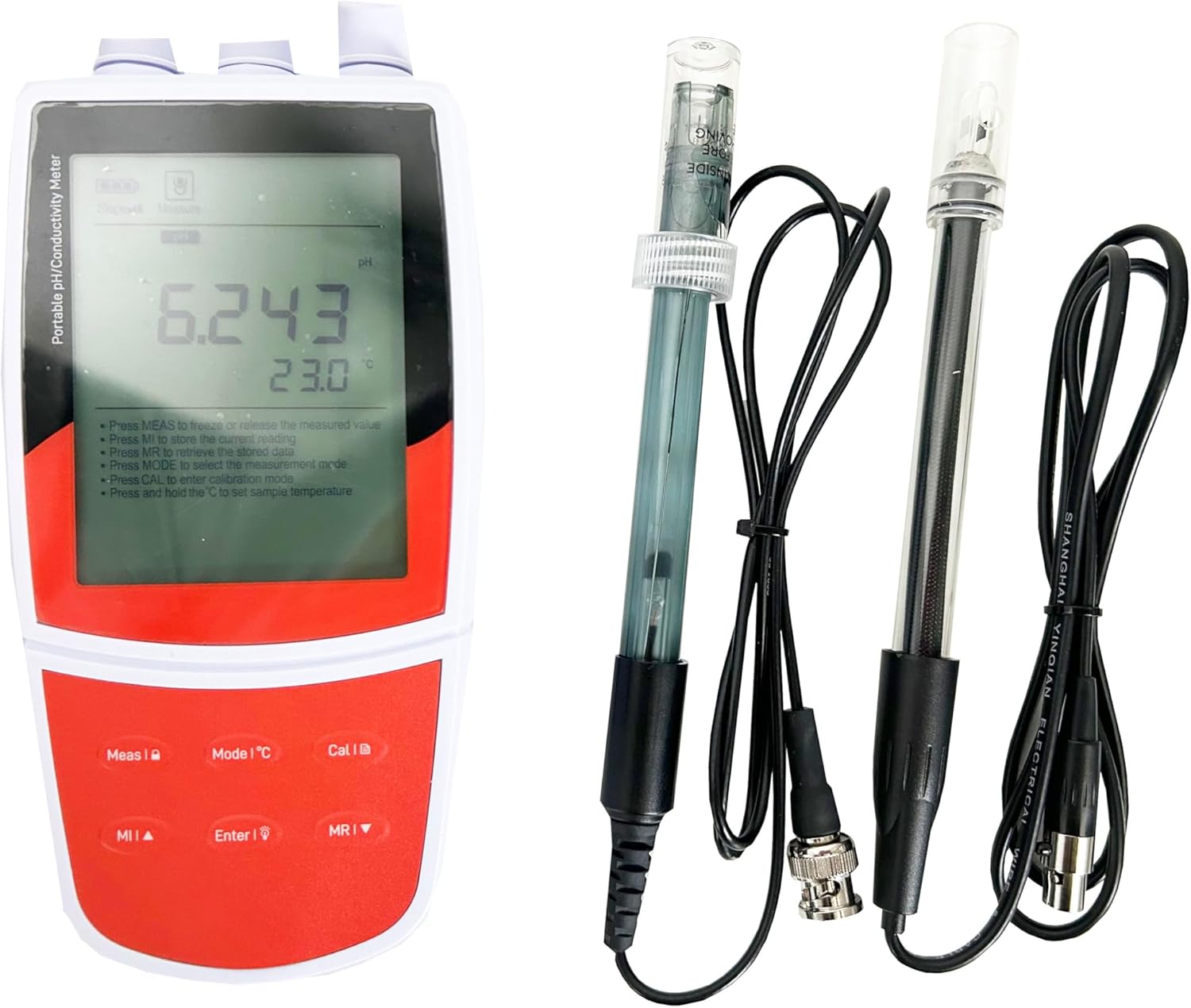 Multiparameter Water Quality Meter with Standard Solutions PH Range -2.000 to 20.000 PH ORP Range -1999.9 to 1999.9 MV Conductivity Range 0 to 20.00, 200.0, 2000 µS/cm, 20.00, 200.0 MS/cm