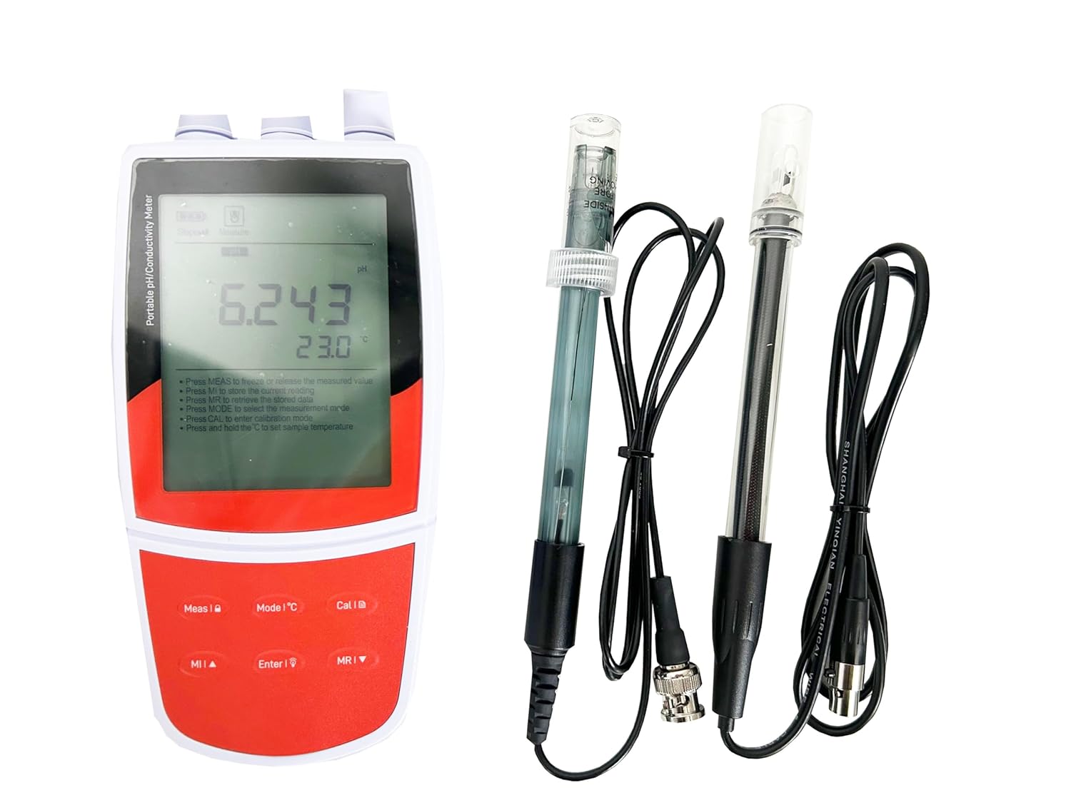 Multifunctional Water Quality Meter Analyzer with pH Buffer Reagents pH Range -2.000 to 20.000 Dissolved Oxygen Range 0.00 to 20.00Mg/L / 0.0 to 200.0% Saturation ORP Range -1999.9 to 1999.9mV