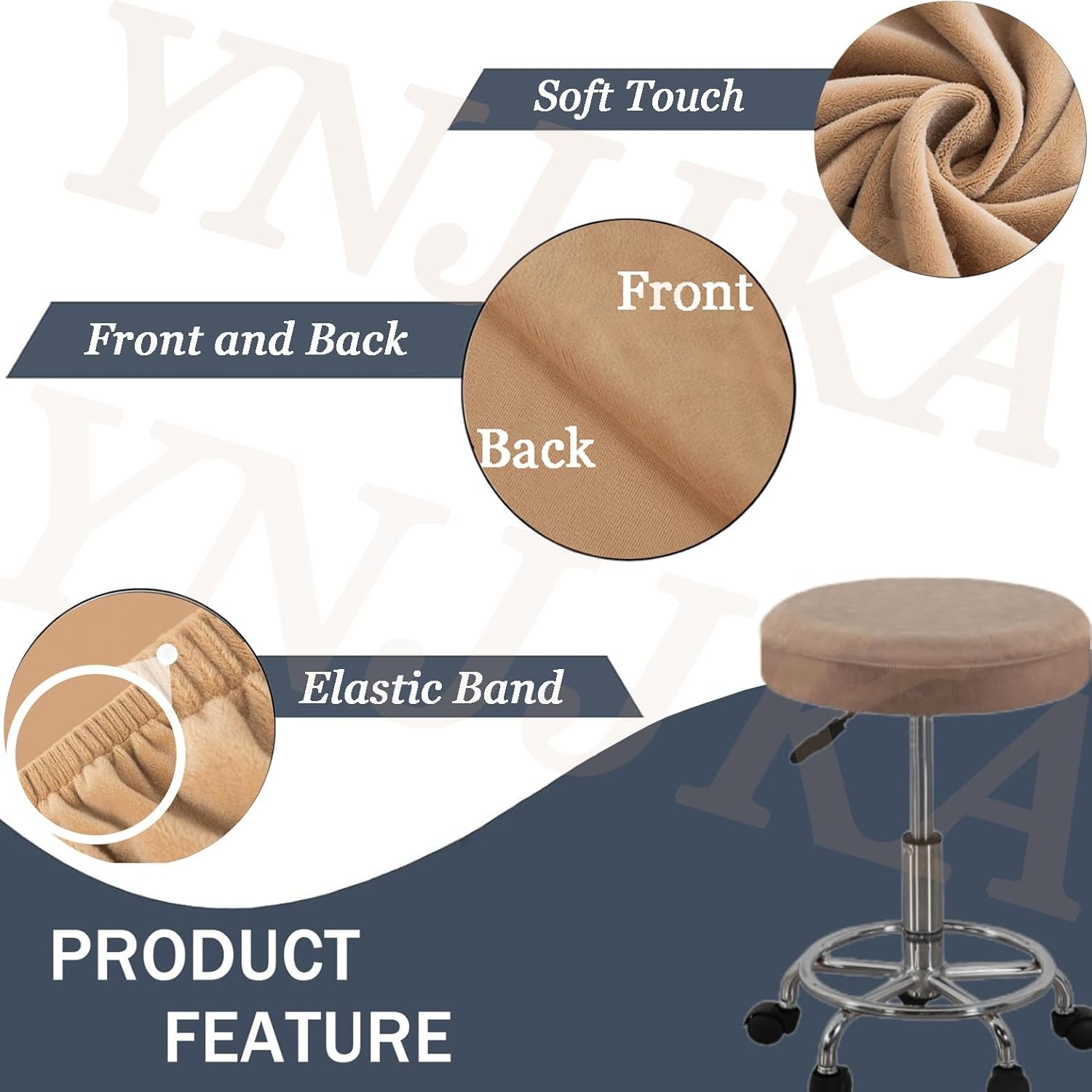 2PCS The Dimensions of The lid are 12-14 16-18 22-24in Round, Bar Stool Covers Seat Cover for Chair Mat Cushion Stool Easy to Put on Washable(J6,28-30in)