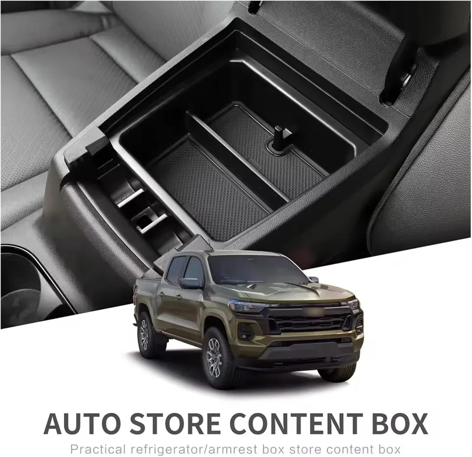 Compatible with Colorado 2023 2024 GMC Canyon Center Console Armrest Storage Box Organizers Tray Car Accessories Tidying