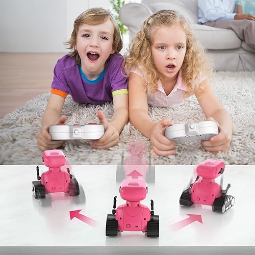 Miniatura 6 de ALLCELE - Robot juguete, robots RC recargables para niños, juguete con control remoto, tiene música y ojos LED, regalo para niños a partir de 3 años