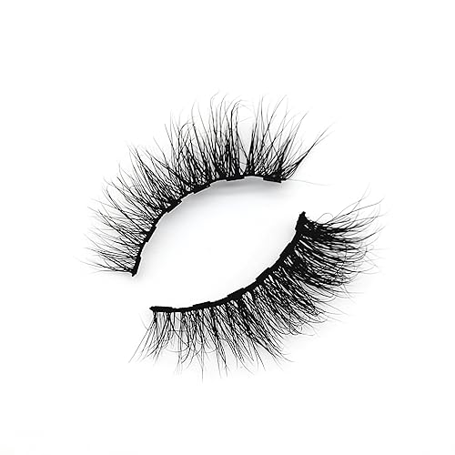 MISSLADY Pestañas magnéticas de visón real 3D de 6 imanes de 0.63 pulgadas, pestañas magnéticas largas y finas de visón (M3D-505, 0.630 in, 1 par