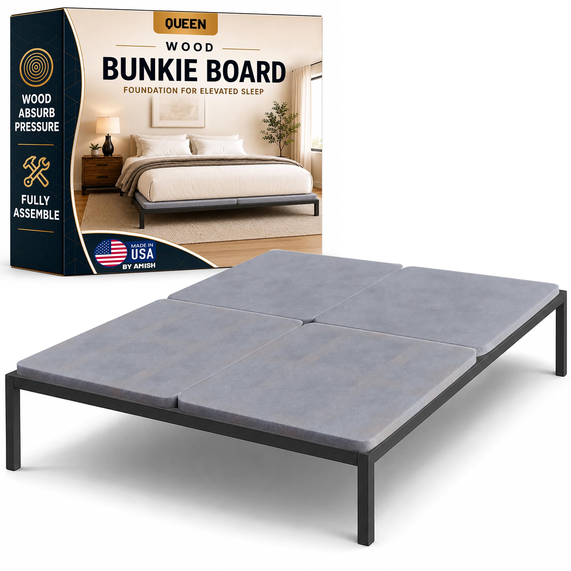Treaton 1.5 Inch Split Wood Bunkie Board