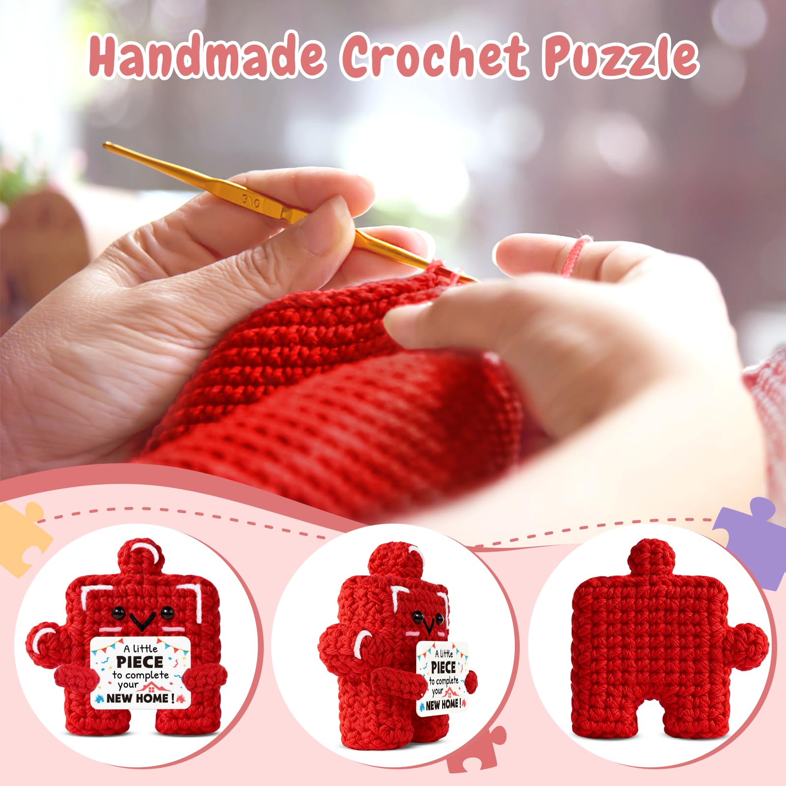 Sayregifty House Warming Gifts New Home, Unique Crochet Puzzle Piece Decor - Image 4