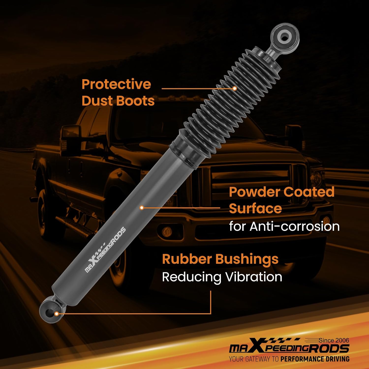 maXpeedingrods Steering Stabilizer For Ford F250 F350 Super Duty 4x4 2008-2016, G1 Version