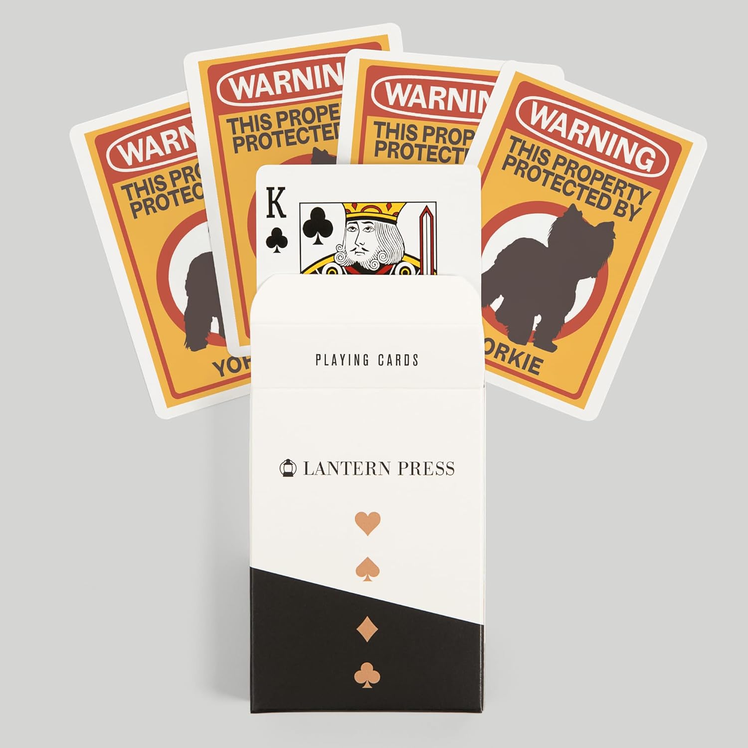 Lantern Press Yorkie, Warning, 52 Playing Cards for Adults, Poker Size Card Deck
