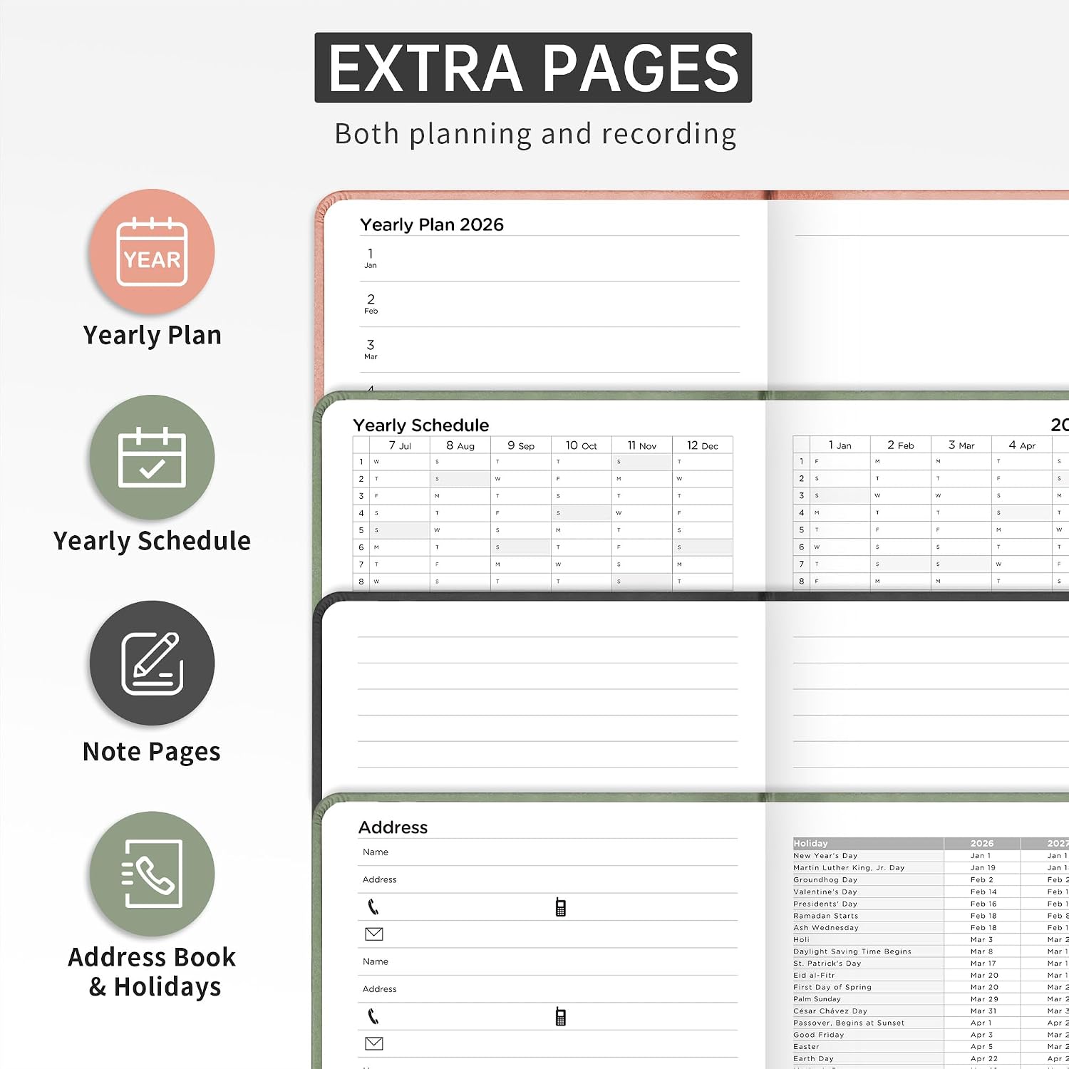 EMSHOI Pocket Calendar 2026-2027, A6 (4.3" x 6"), Small Academic Planner image 5