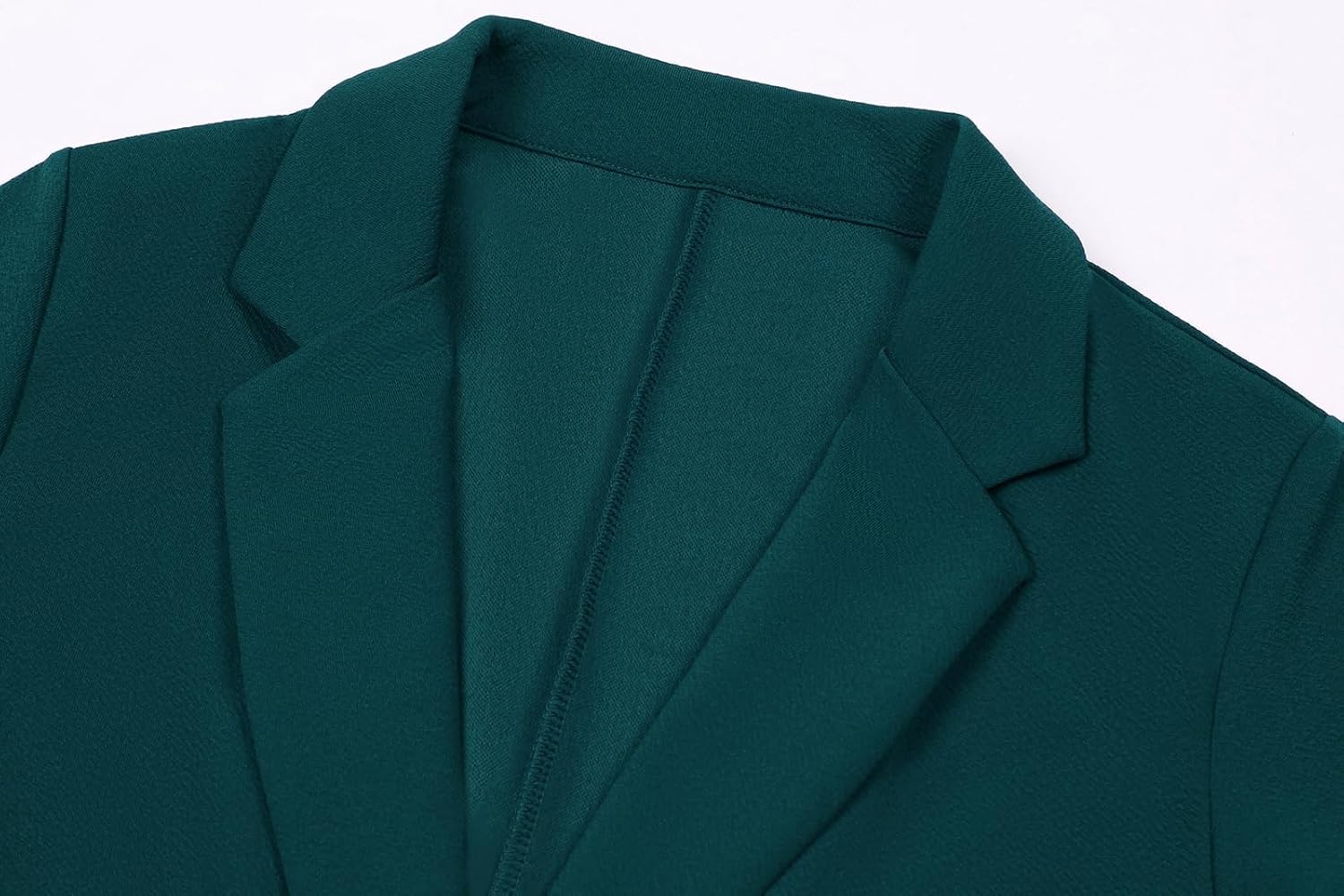Women's Dark Green X-Large Blazer, Long Sleeve, Lightweight, Button Front, Notch Lapel, Casual Work Office Suit Jacket with Pockets - Image 4