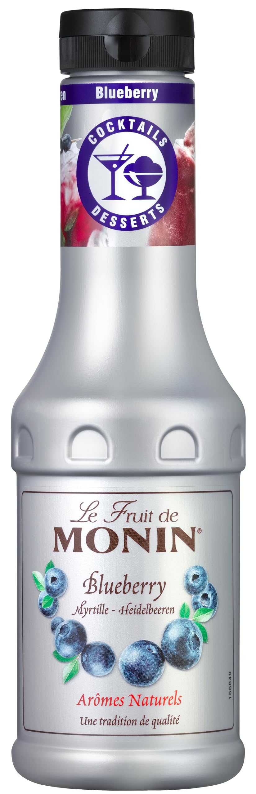 Monin Le Fruit Blaubeere - FruchtPüree Mix Blaubeere (1 x 0,5l) – Fruchtpüree mit Blaubeeren – Premium Zutat für Cocktails, Smoothies, Mocktails & Desserts – für Hobby-Barkeeper & Genießer