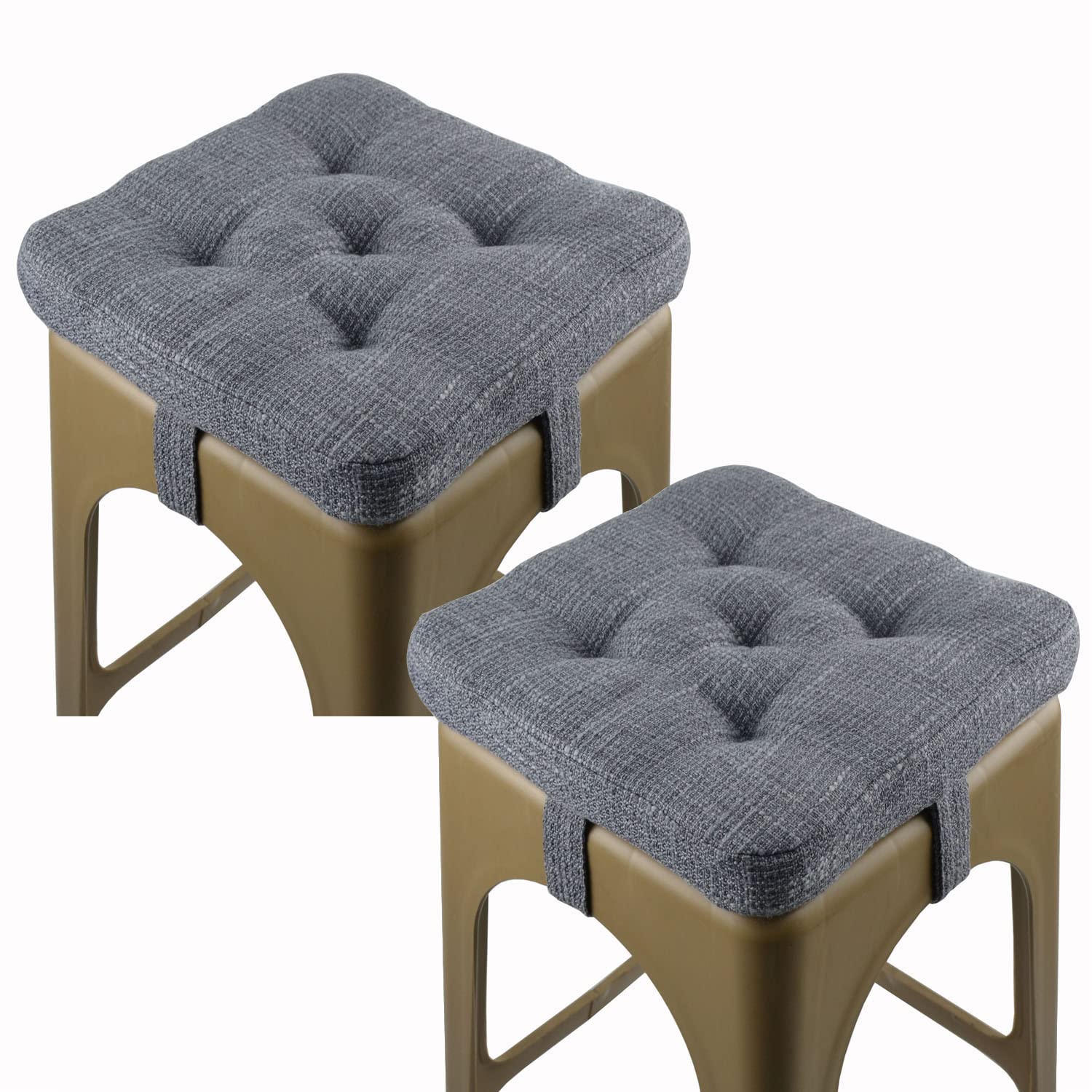 Almohadillas de espuma viscoelástica para silla con lazos cojines cuadrados antideslizantes