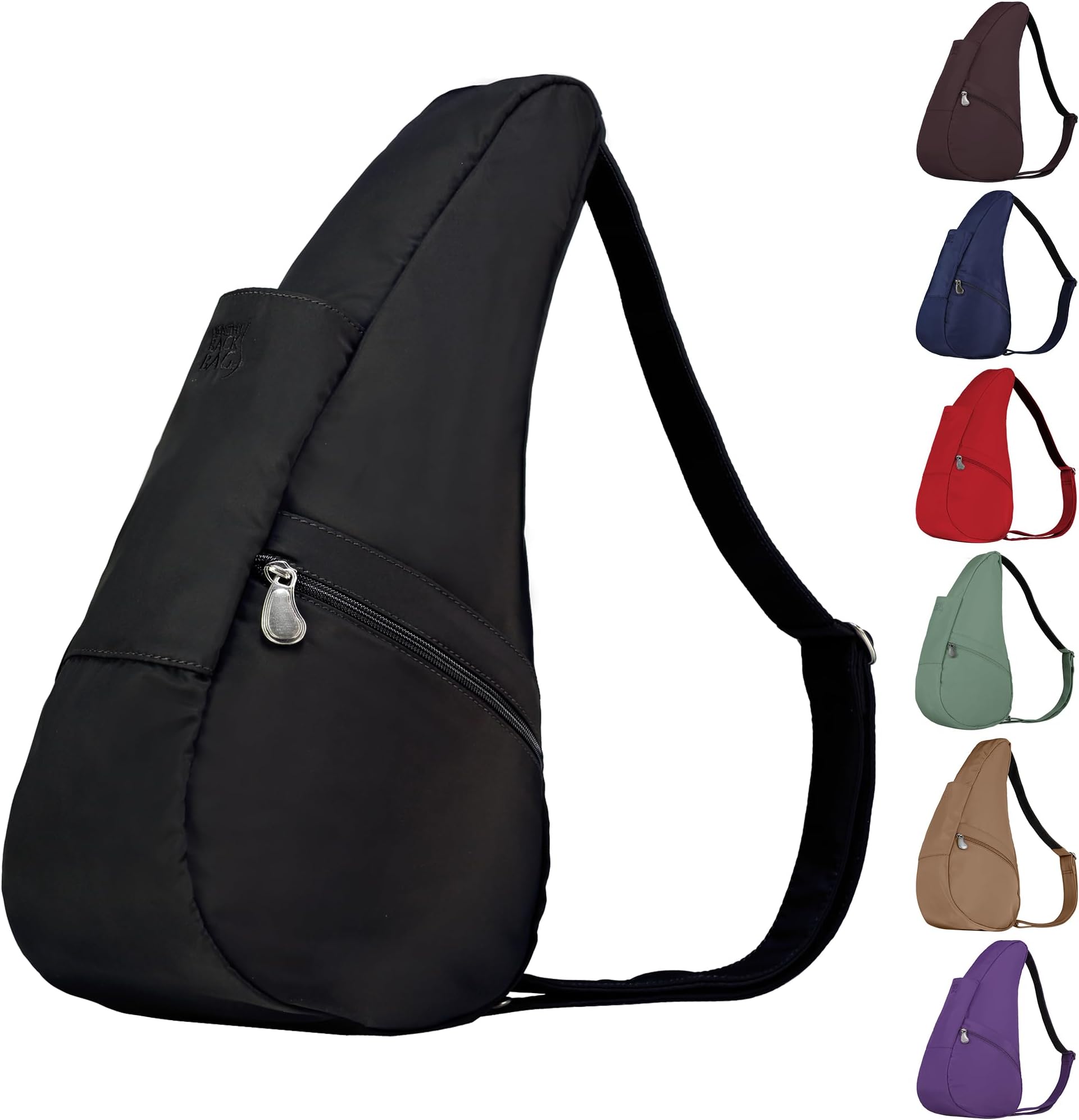 AmeriBag 15" Microfiber Healthy Back Bag Ergonomic Crossbody Sling for Everyday Use, Travel & Walking Comfort