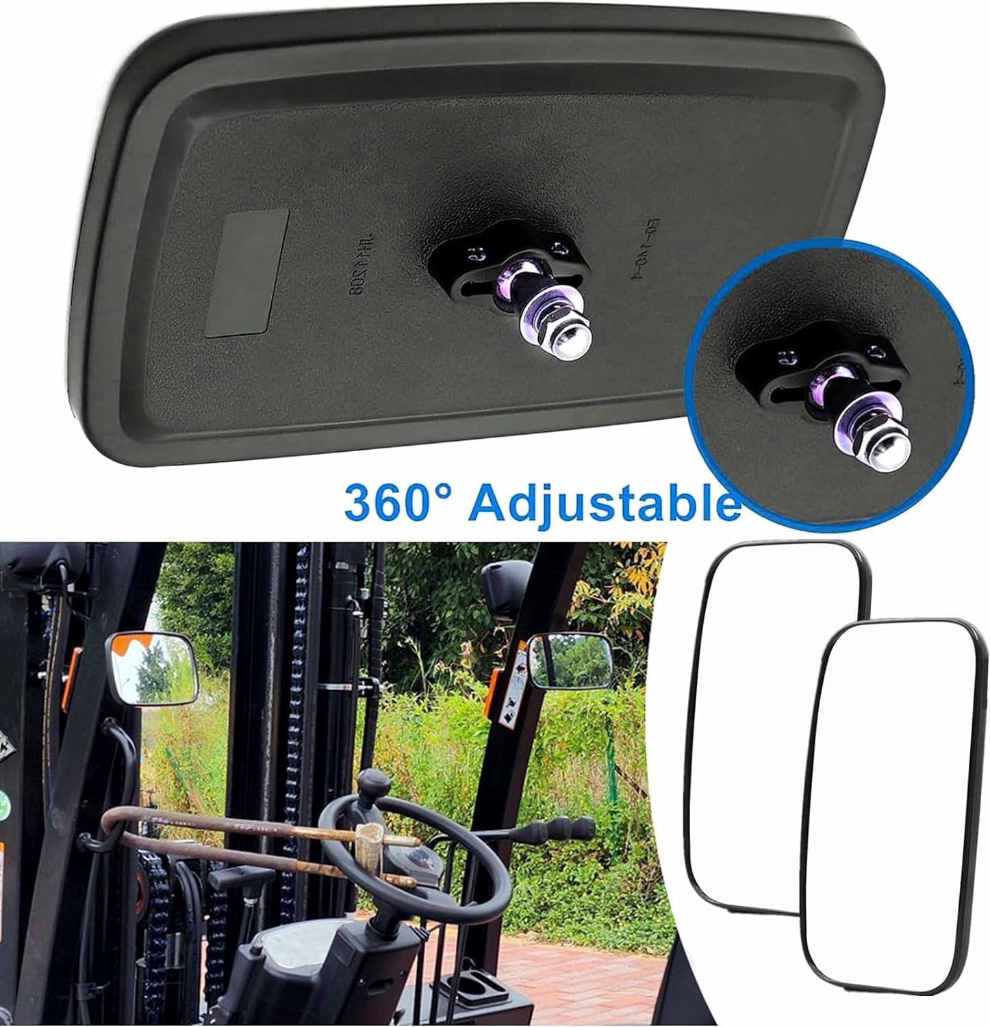 1PC Forklift Rear-view Mirror 1-5T Mirror Replacement Parts 360 - View #4
