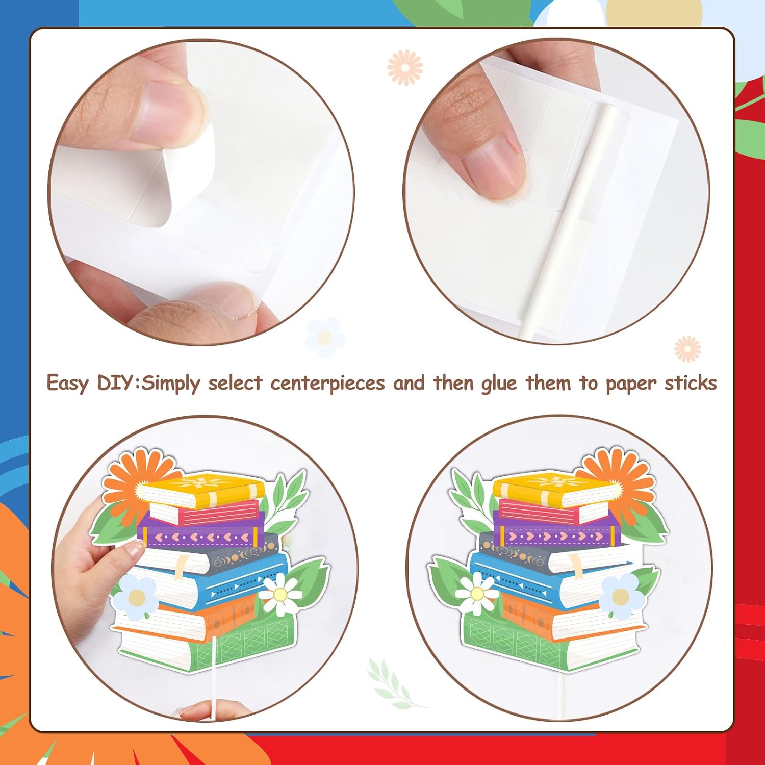 Reading Party Decorations 24PCS Book Club Photo Props I Love Reading Photo Props Party Favor for Book Lover Bday Library Supplies