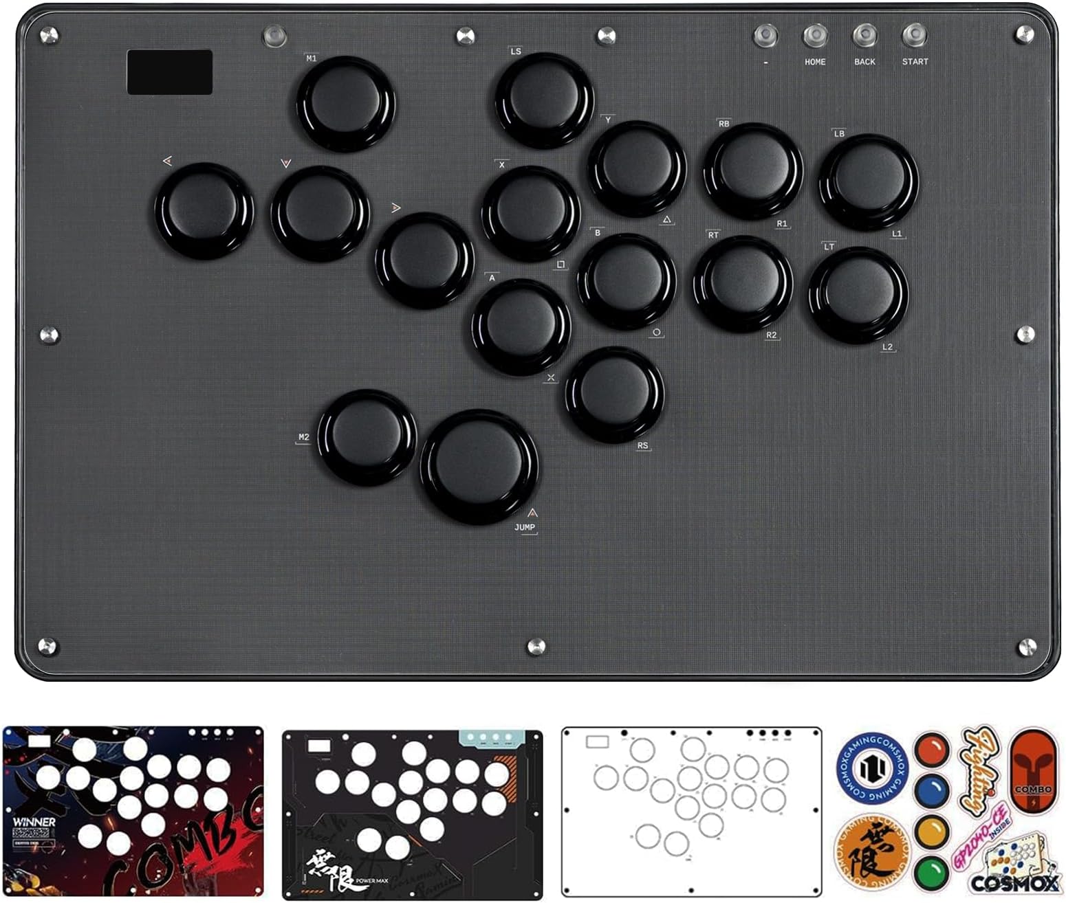 JZW-Shop Haute42 Arcade Stick U16, All-Button Arcade Controller for Switch, PC, PS4, PS3, Steam Deck, Arcade Fight Stick with Turbo & Custom RGB, Supports Hot-Swap & SOCD (U16)