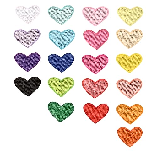 Heart Shaped Iron On Patches, Cute Colorful Embroidered Sew On