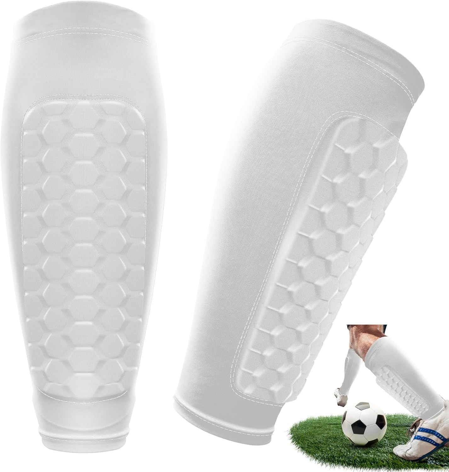 Kids Shin Pads - Breathable Football Shin Pads Boys with Non-Slip & UV-Protective Cooling Nylon Shin Guards | Designed for Adolescent Football Players (72 g/1 Pair)