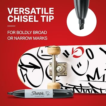 Sharpie Permanent Markers | Chisel Tip | Black | 2 Count