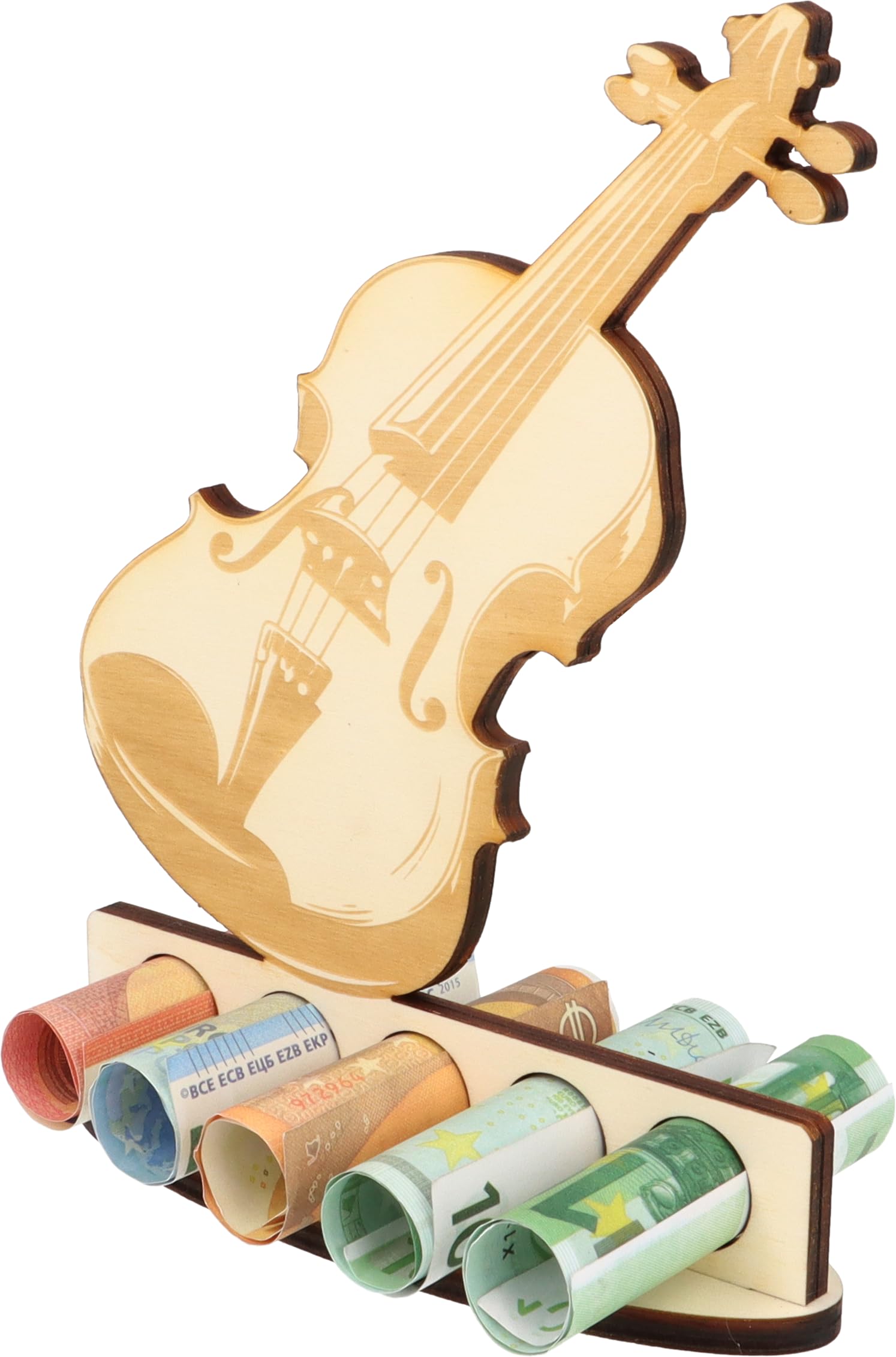 XL Wooden Violin Gift Idea Gift Voucher Packaging Funny Gift Money Gift for Women and Men Gift for Musicians (Violin Violin) - Image 4
