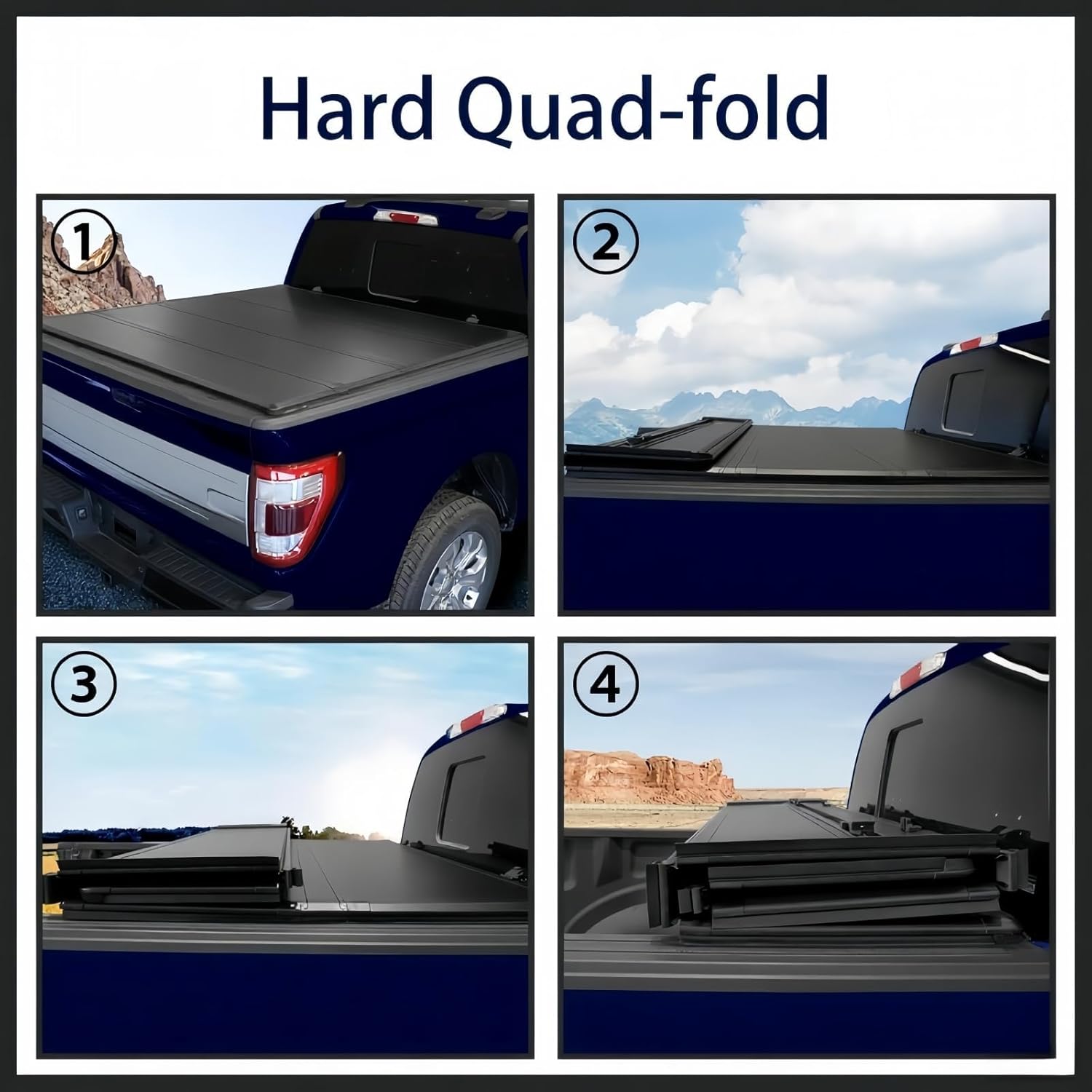 Perfit Liner 6.8 FT Bed Hard Quad Fold Tonneau Cover for 1999-2026 F250 F350 F450 Super Duty Styleside/Fleetside Truck Cargo Topper (Hard Quad-Fold, 6.8 FT, 1999-2025 Super Duty)