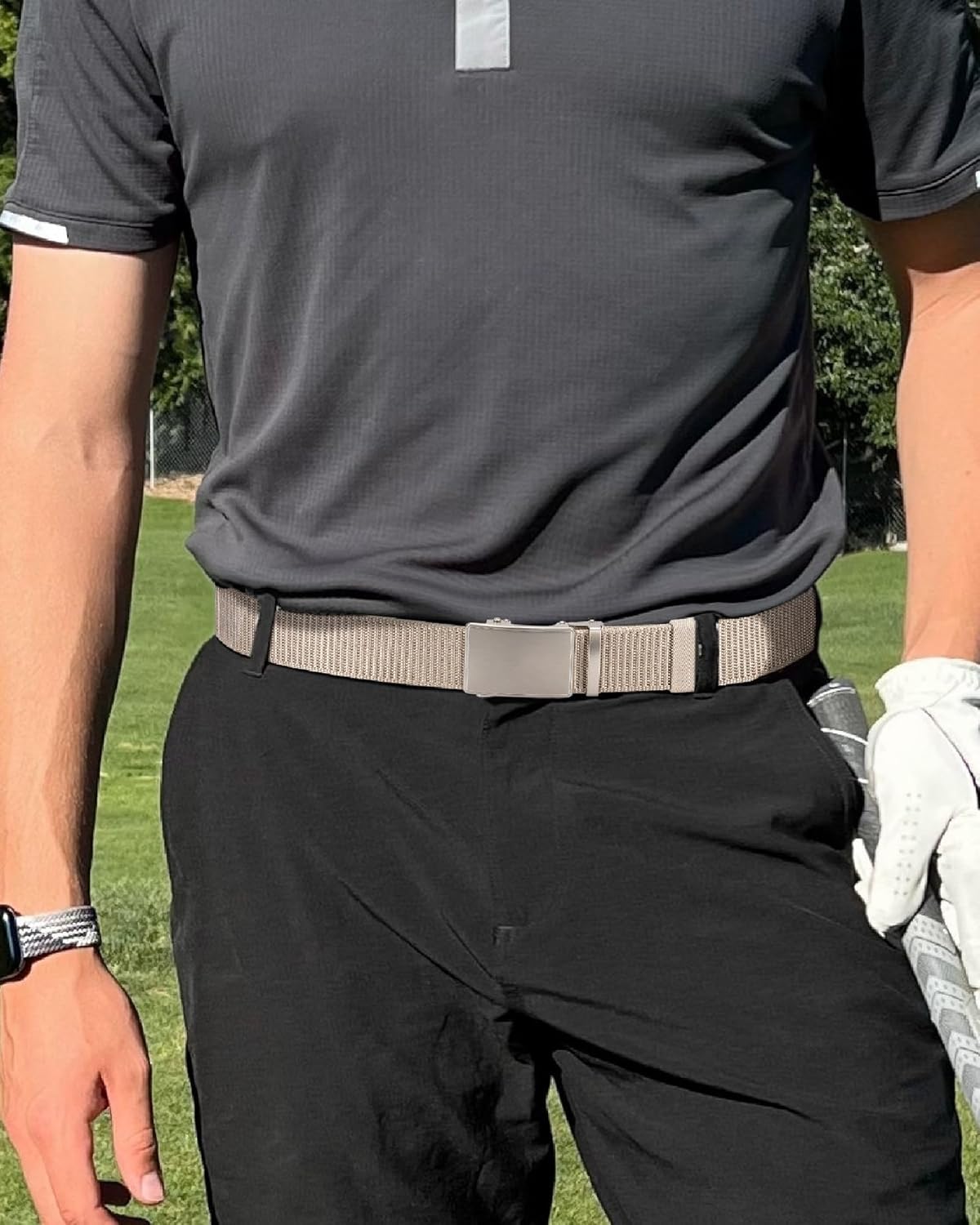 CHAOREN 1.5" Nylon Ratchet Belts for Men - Adjustable Casual Work Belt with Slide Buckle - Trim to Fit - Image 2