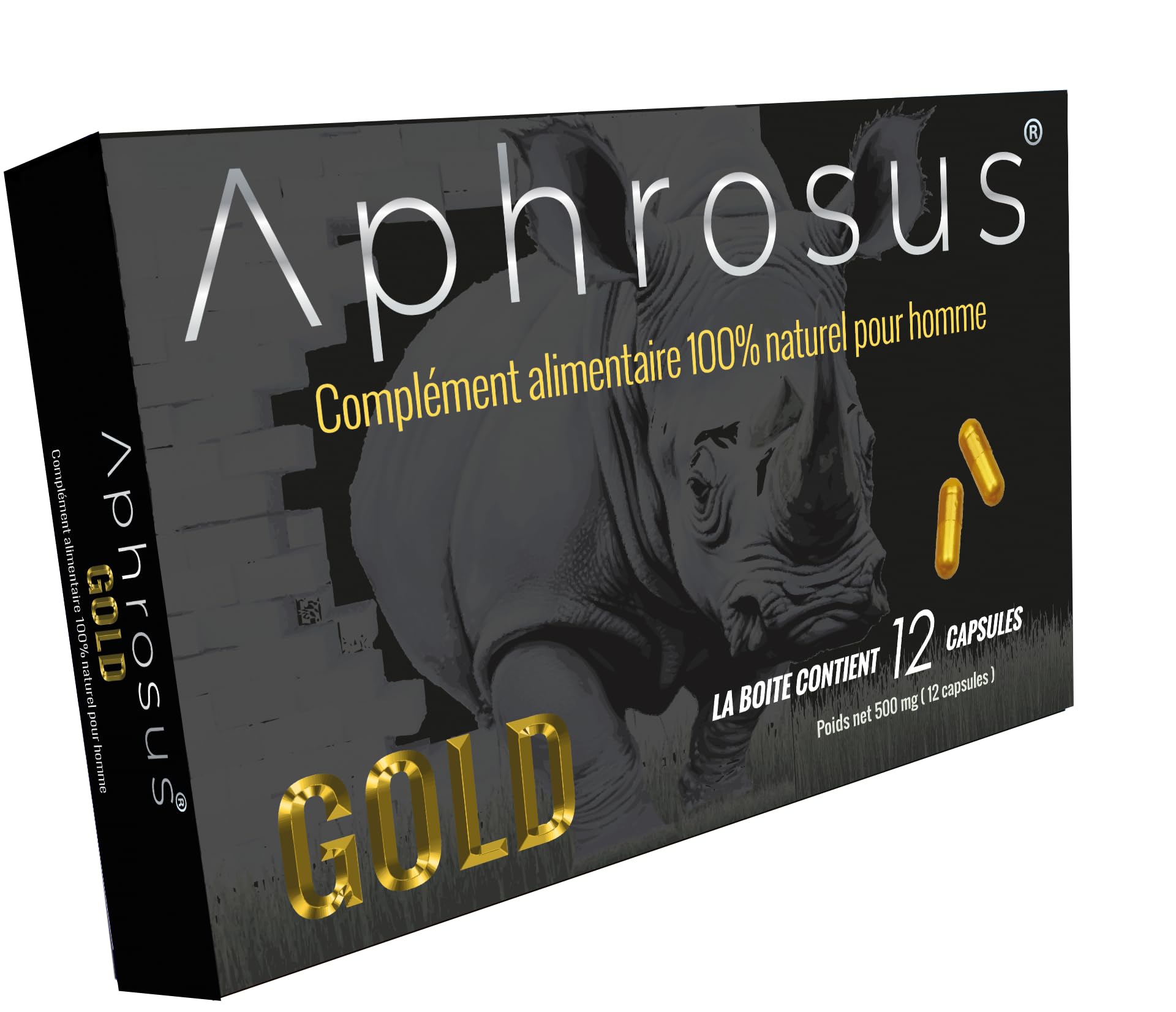 Gold-Complément alimentaire pour hommes à base de ginseng et Ginkgo- Effet super puissant et prolongé -blister 12 gélules