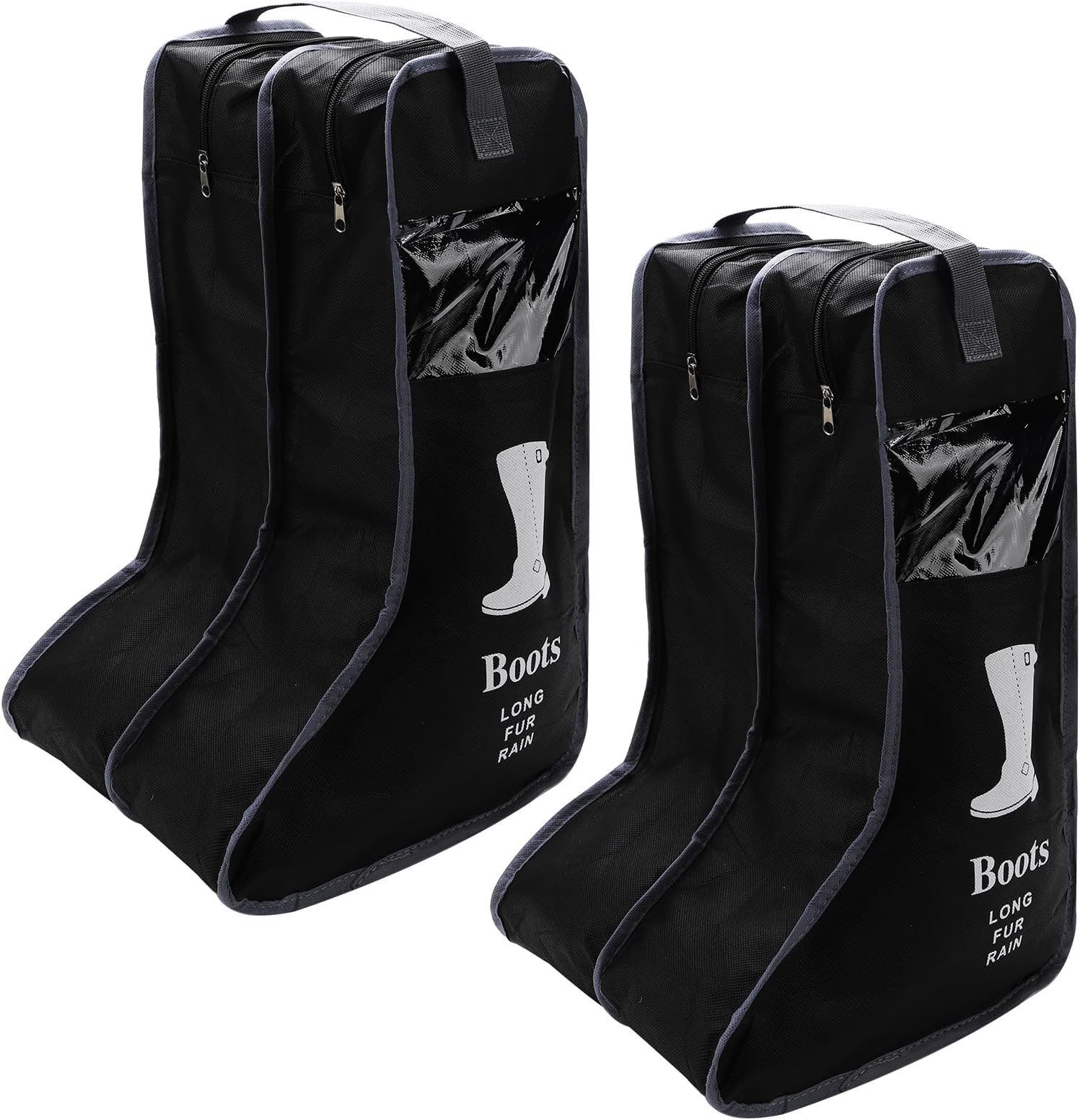 Hewnda Portable 2 Pack Boots Storage,Tall Boots Storage/Protector Bag, Boots Cover (Black)