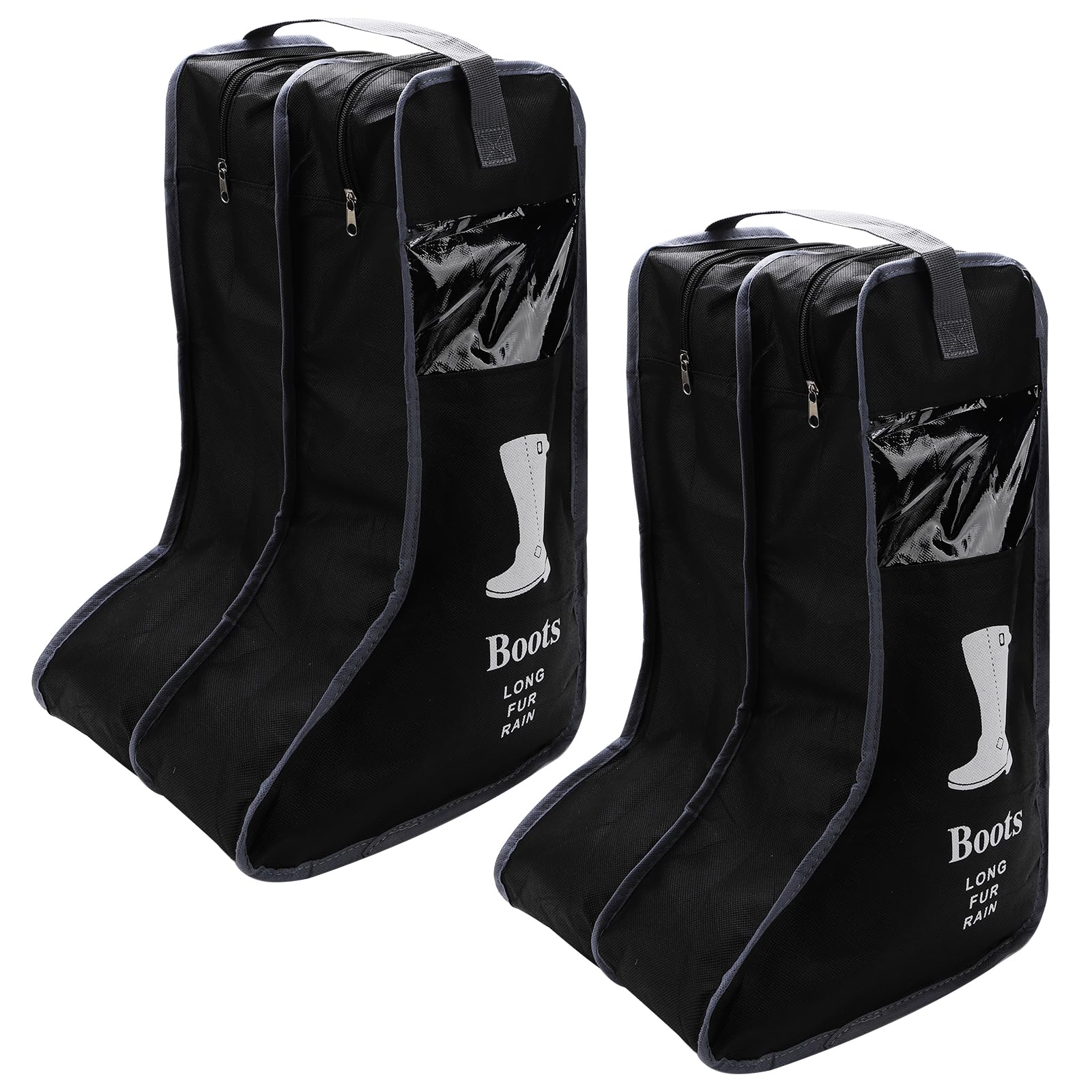 Hewnda Portable 2 Pack Boots Storage,Tall Boots Storage/Protector Bag, Boots Cover (Black)