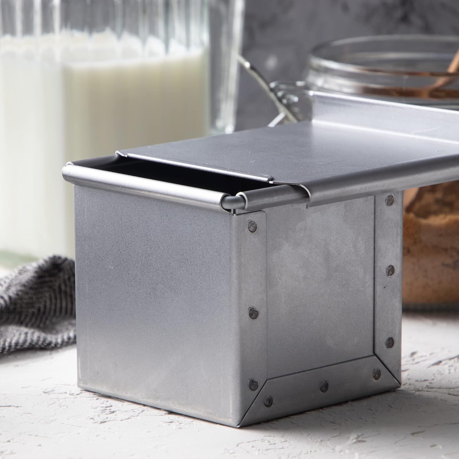 Endoshoji WSY1803 Ulster New Bread Pan with Lid, 3.0 inches (7.5 cm), Aluminum, Made in Japan, Silver