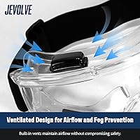 Vista 6 de Gafas de seguridad protectoras antivaho con lente transparente Visión amplia con diadema elástica ajustable perfecta para senderismo, surf, gafas