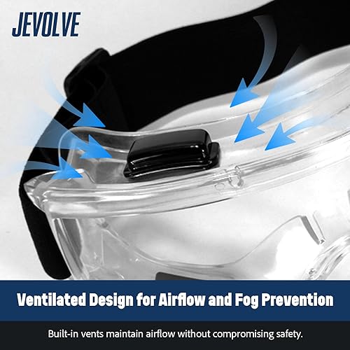 Miniatura 6 de Gafas de seguridad protectoras antivaho con lente transparente  Visión amplia con diadema elástica ajustable perfecta para senderismo, surf, gafas