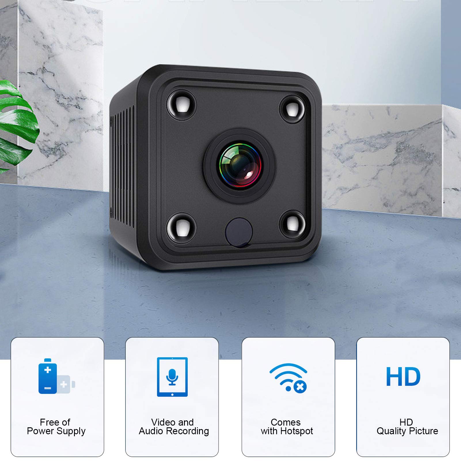 Telecamera Spia Nascosta Magnetica Mini Cube, Videocamera di Sicurezza WiFi Wireless Full HD 1080P con Scheda SD di Supporto, Visione Notturna e Rilevamento del Movimento, Notifiche Push Istantanee Telecamera Spia Nascosta Magnetica Mini Cube, Videocamera di Sicurezza WiFi Wireless Full HD 1080P con Scheda SD di Supporto, Visione Notturna e Rilevamento del Movimento, Notifiche Push Istantanee
