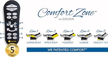 Golden Technologies MaxiComfort Cloud with Twilight PR515-MLA PR-515 Medium Large 375 lb. Weight Capacity 5 Zone Infinite Position Power Lift Chair Recliner - Brisa Coffee Bean Ultra Leather Fabric