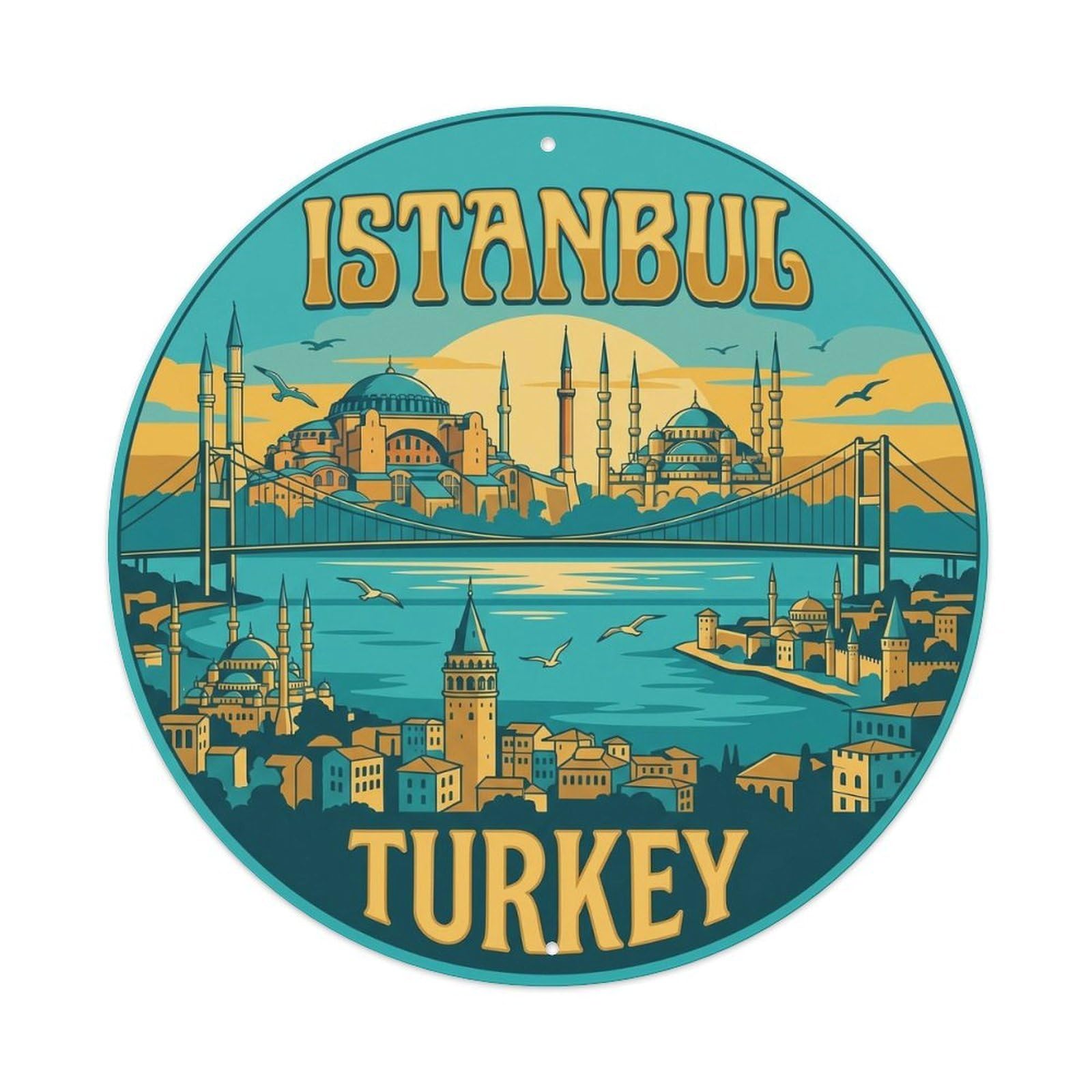 Vintage Travel Istanbul Turkey Hagia Sophia Metal Tin Sign