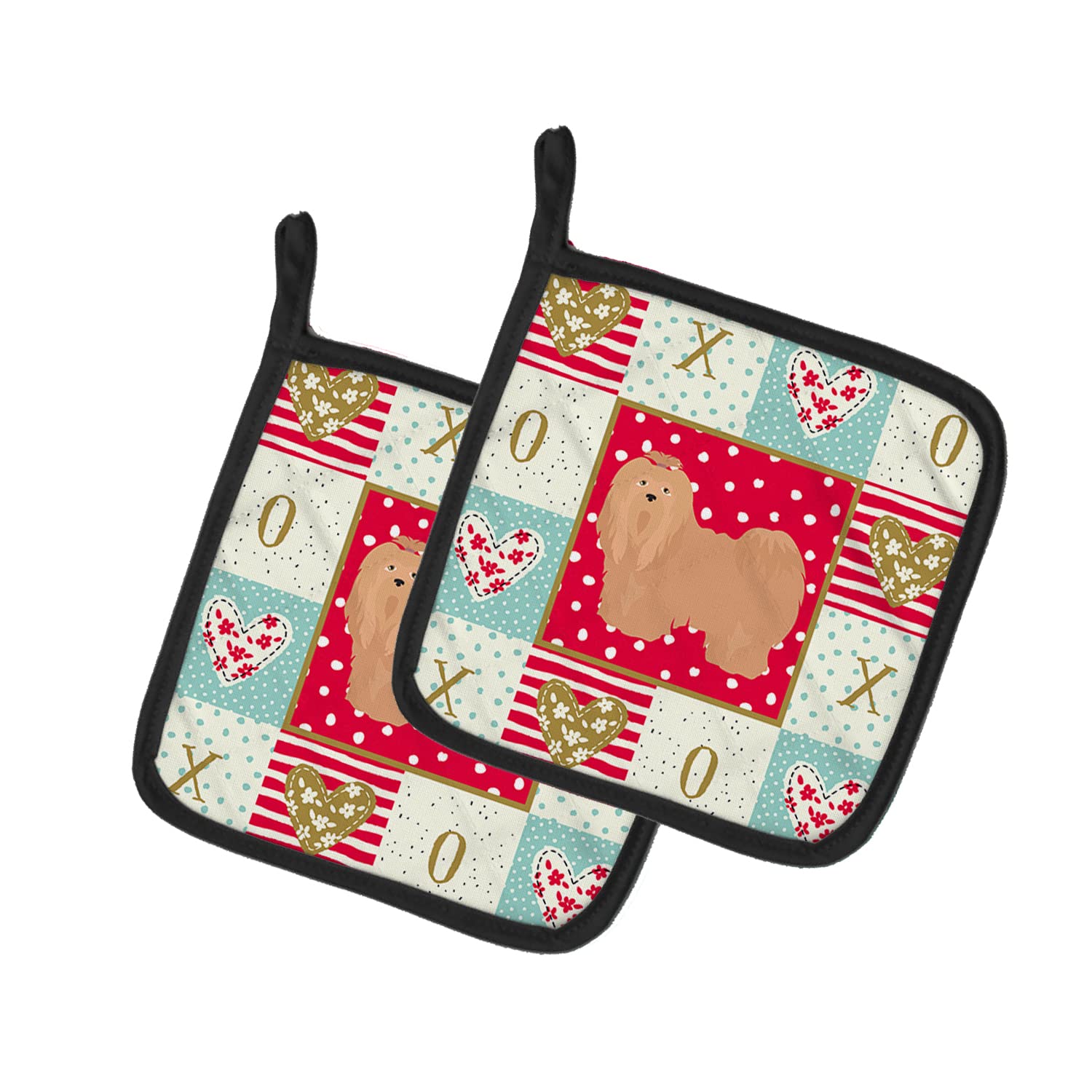 Caroline's Treasures Carolines Treasures CK5856PTHD Lhasa Apso #1 Love Topflappen, Stoff, Mehrfarbig, 7.5HX7.5W